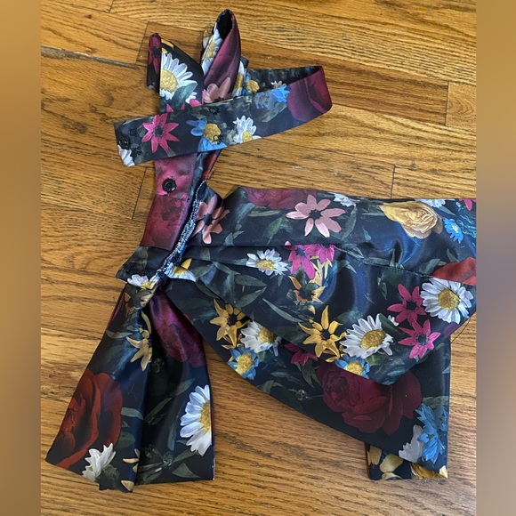 Alice+Olivia flower print dress with detachable bow belt - Picture 5 of 7